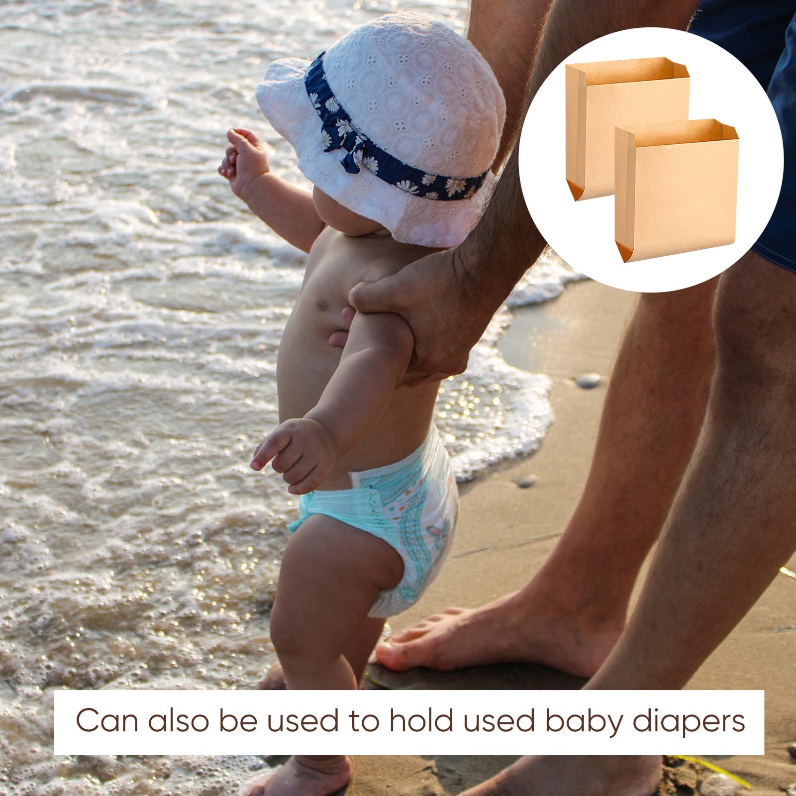 Thenshop waxed kraft bag shows easy-open bottom edge for quick changes.
