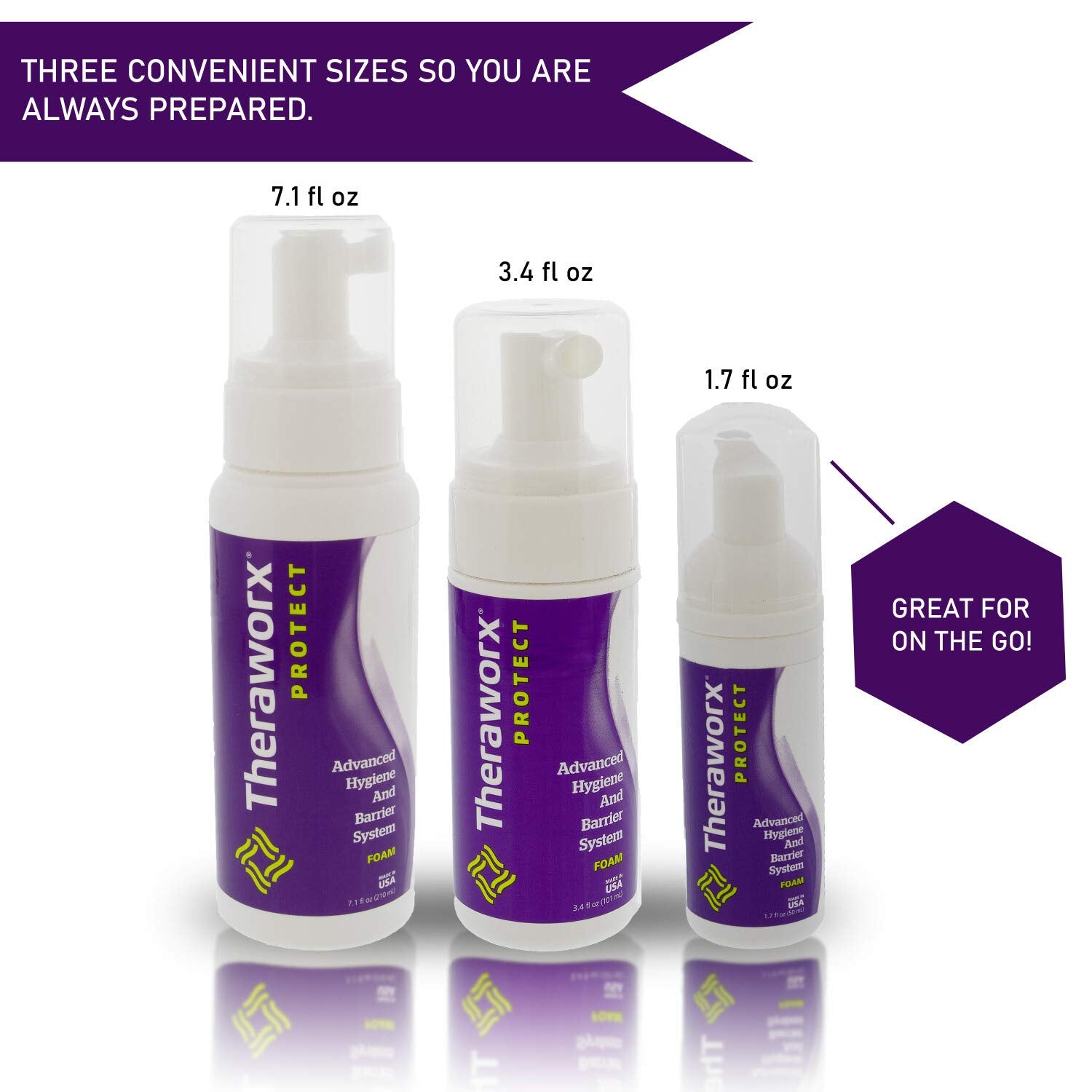 Non-alcohol formula supports skin-friendly care with THERAWORX PROTECT foam