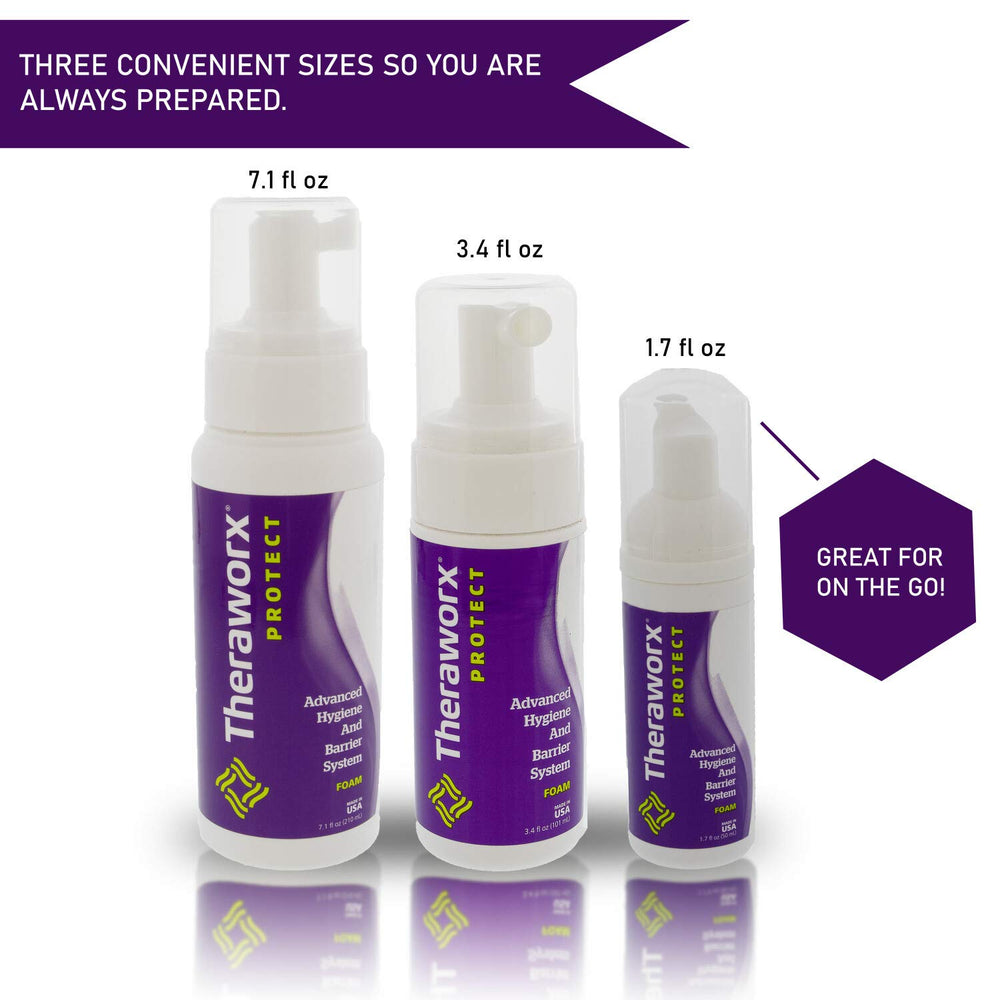 Non-alcohol formula supports skin-friendly care with THERAWORX PROTECT foam