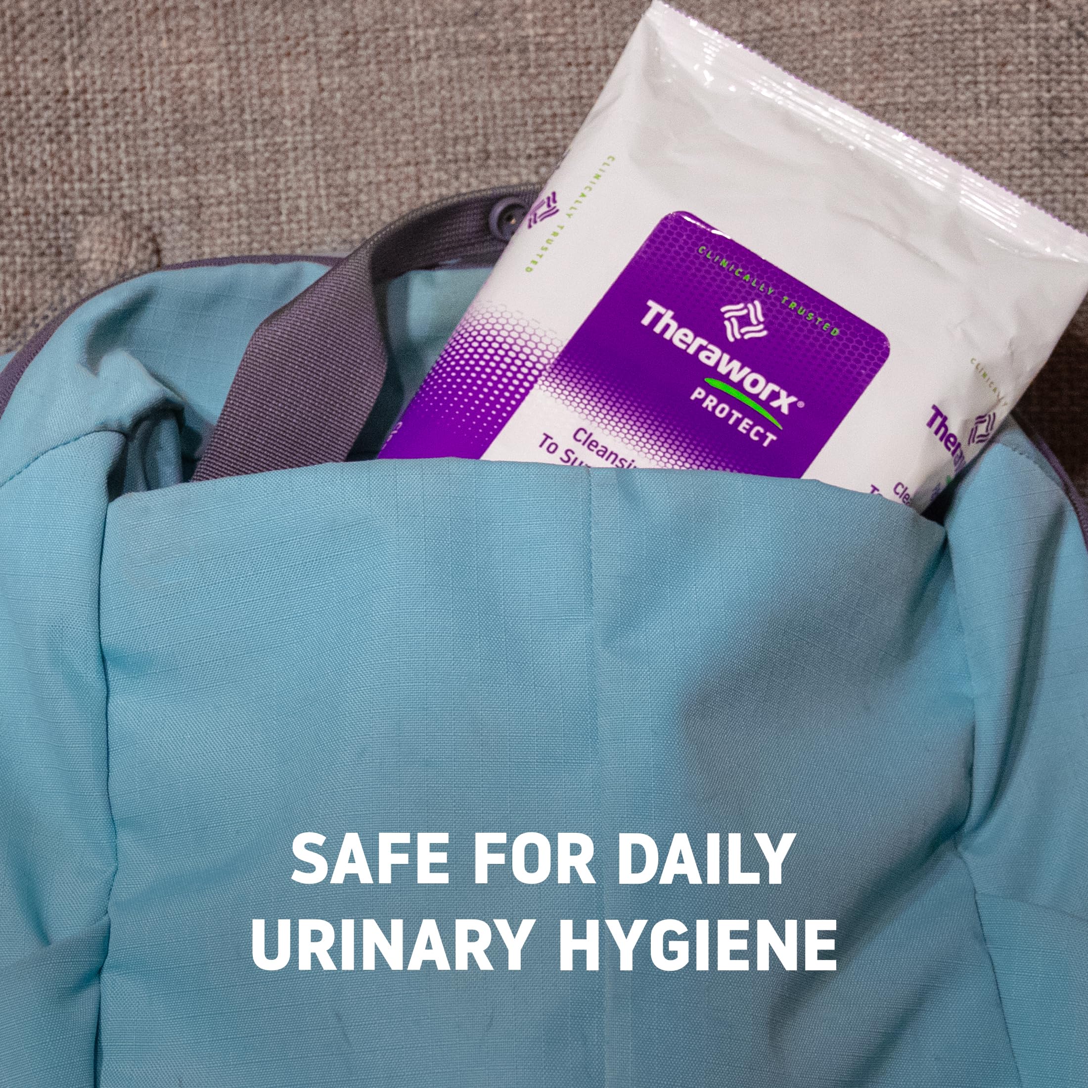Theraworx Protect wipes aid catheter care and post activity cleansing.