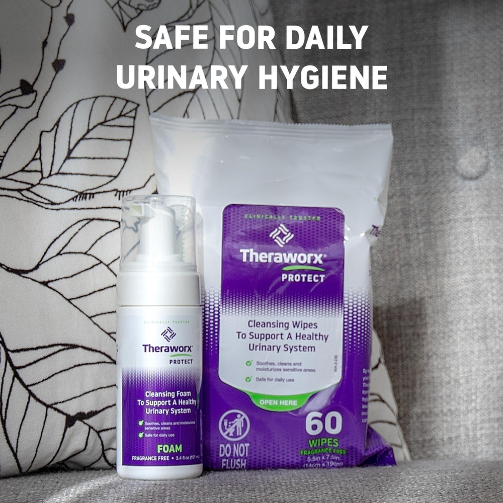 Theraworx Upak product in a bathroom setting ready for routine