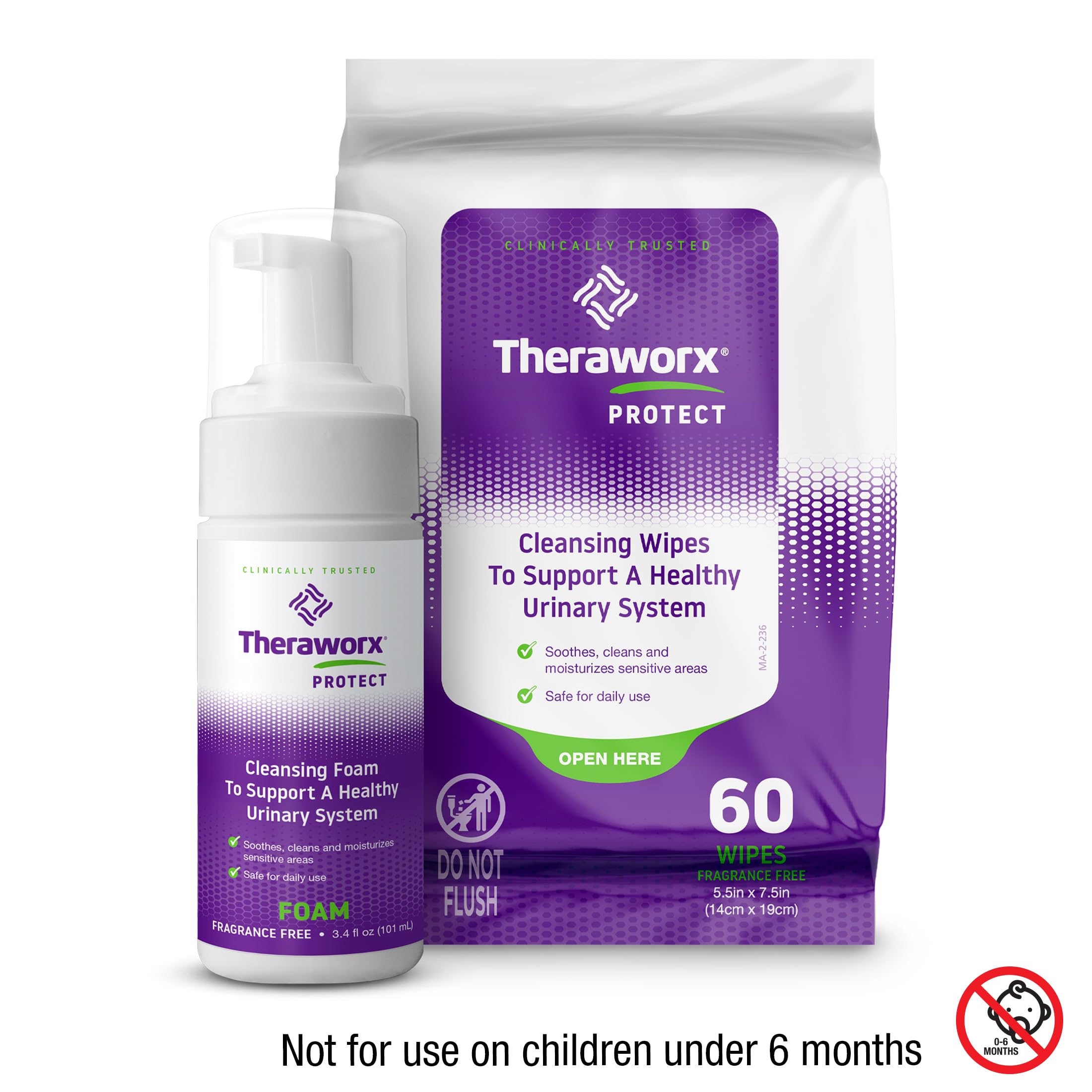 Theraworx Upak foam application on skin for cleansing