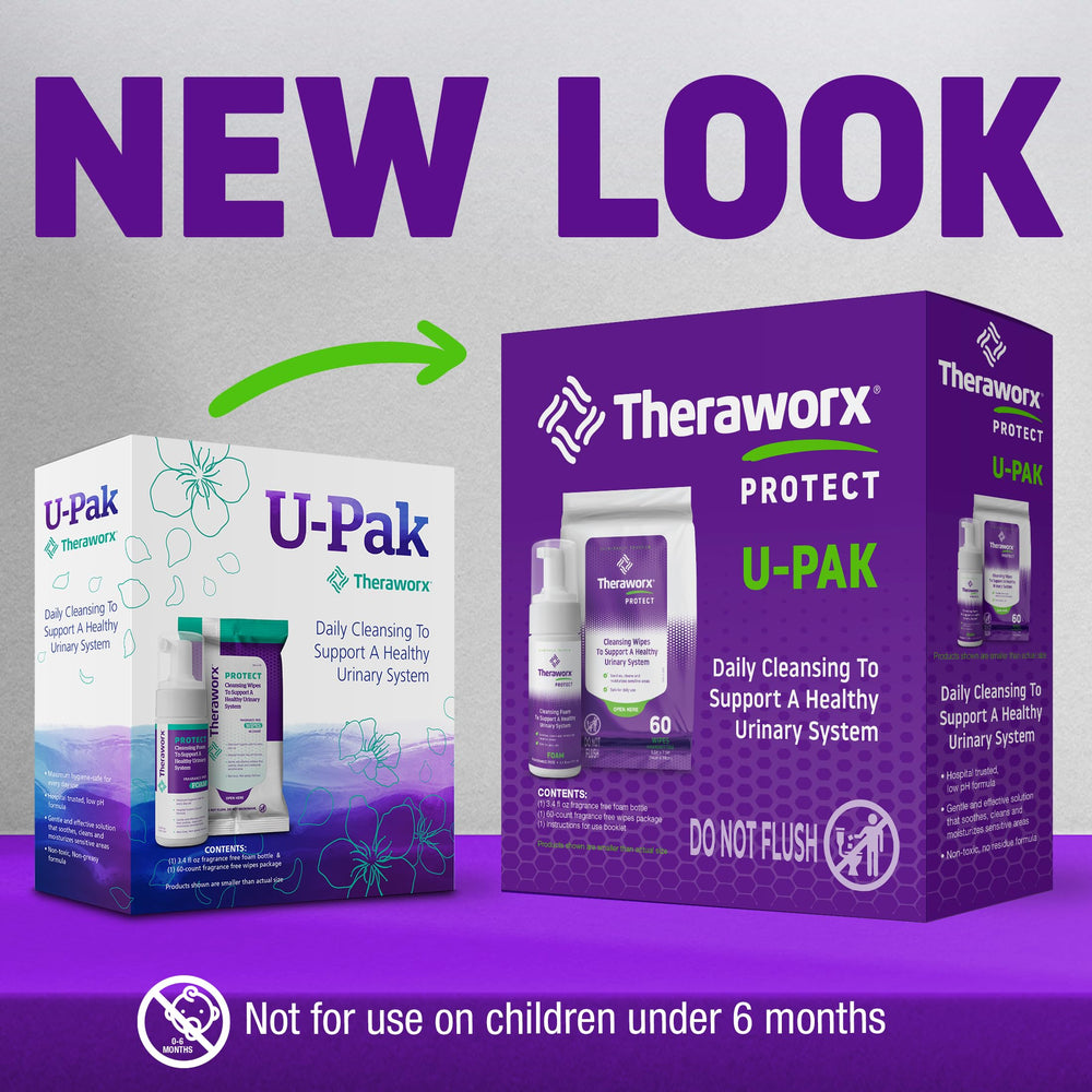 Theraworx Upak wipes close-up showing gentle texture for sensitive skin