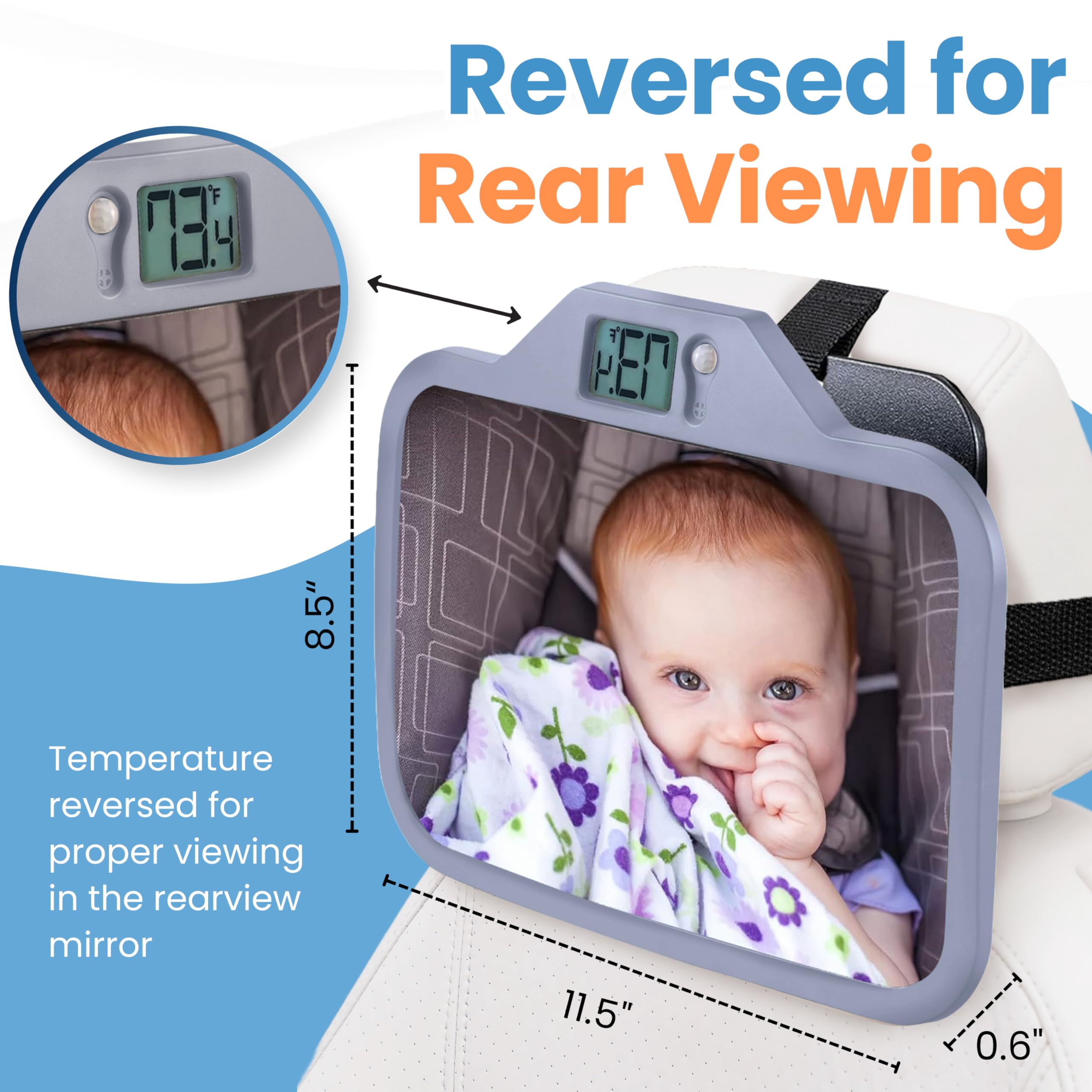 THERMOMIRROR motion-sensing backlight activates in darkness