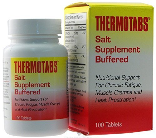 Thermotabs salt supplement tablet ready for use, supporting hydration and muscle comfort during hot conditions.