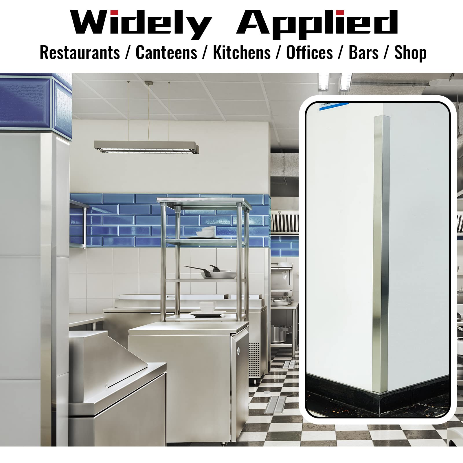 Therwen durable stainless steel wall corner protector blending with interior decor