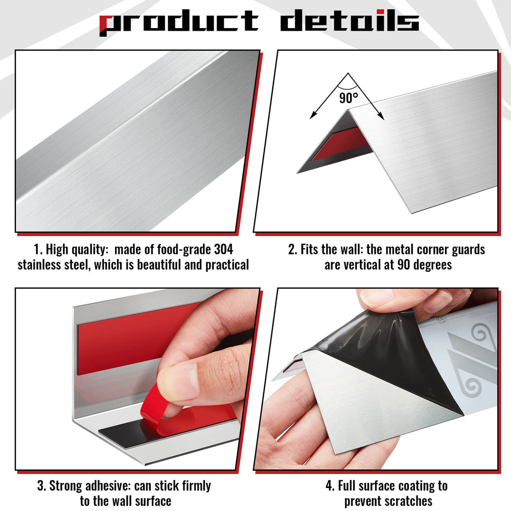 Therwen corner protector protecting a restaurant wall with a sleek stainless finish