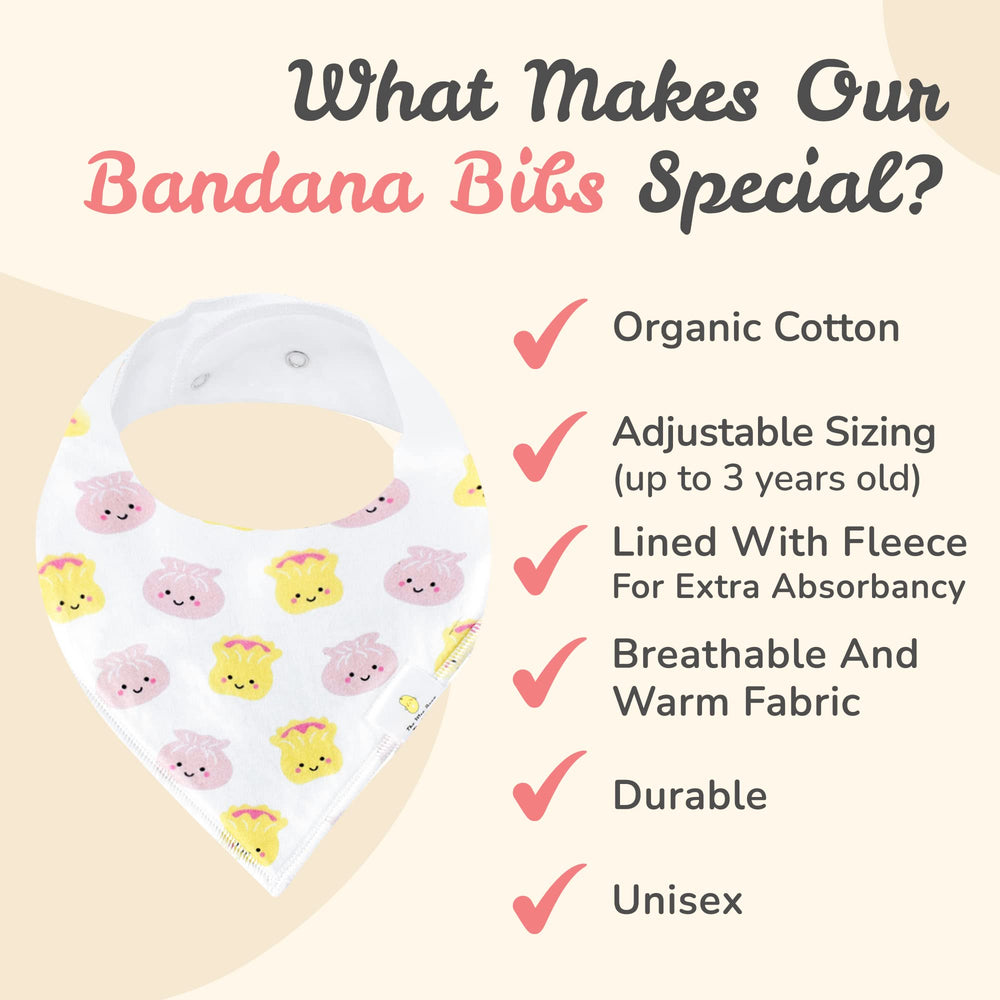 The Wee Bean bandana bibs are gender-neutral and gift-ready for baby showers.