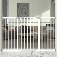 TheyFirst 41-inch extra-tall gate keeps pets contained in entryways.