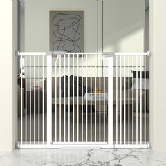 THEYFIRST 41-inch cat gate on doorway keeps cats contained safely