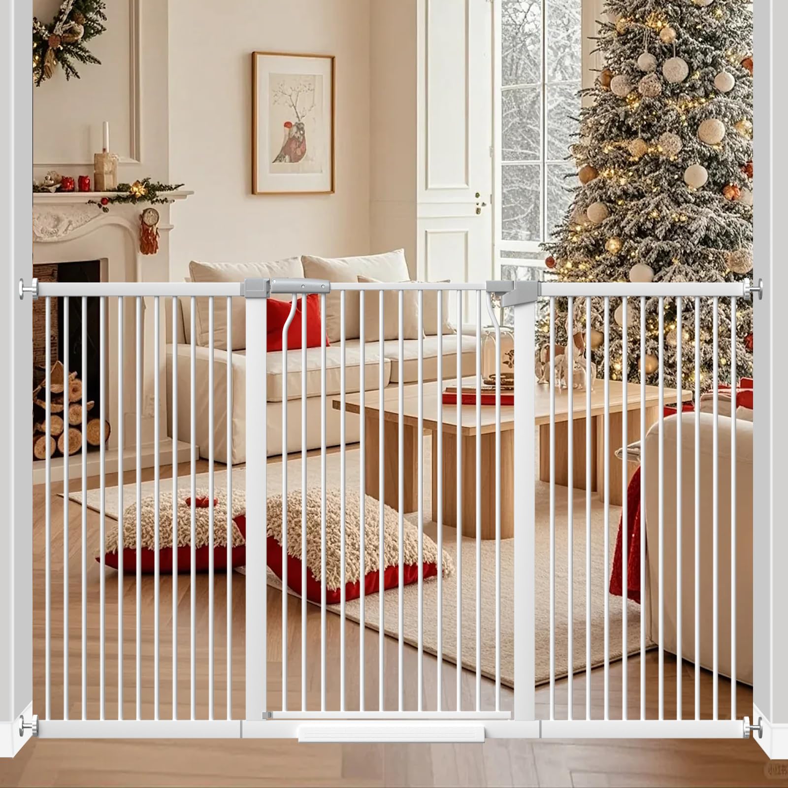 THEYFIRST 41inch gate blocks doorways for tall cat safety.