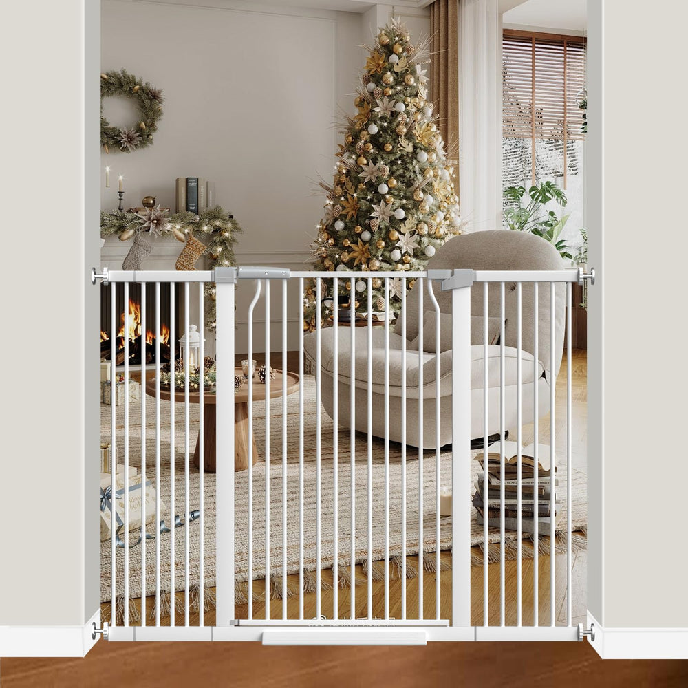 THEYFIRST 41-inch gate in doorway closeup showing tall barrier and secure fit for doorways