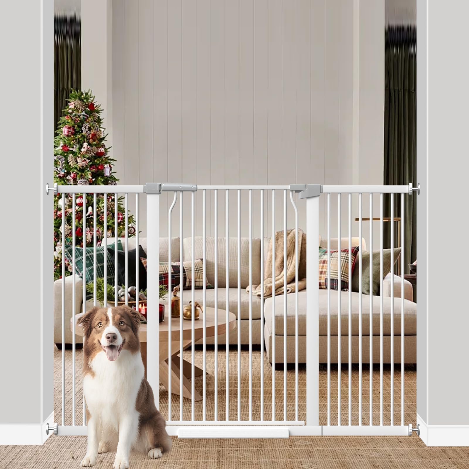 THEYFIRST 41-inch extra tall gate in front view securing pets and children