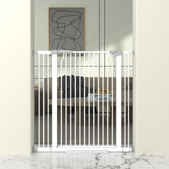 THEYFIRST 41-inch gate front view shows tall, secure barrier for pets.