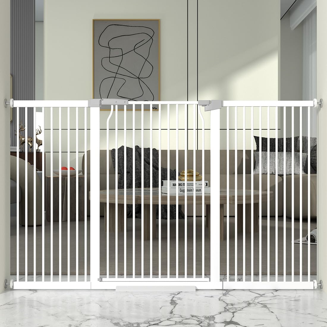 TheyFirst 41-inch gate height keeps pets safely contained in doorways.
