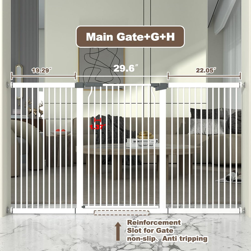 THEYFIRST expansion kit image shows 72-74-inch wide compatibility, enabling wider doorways.