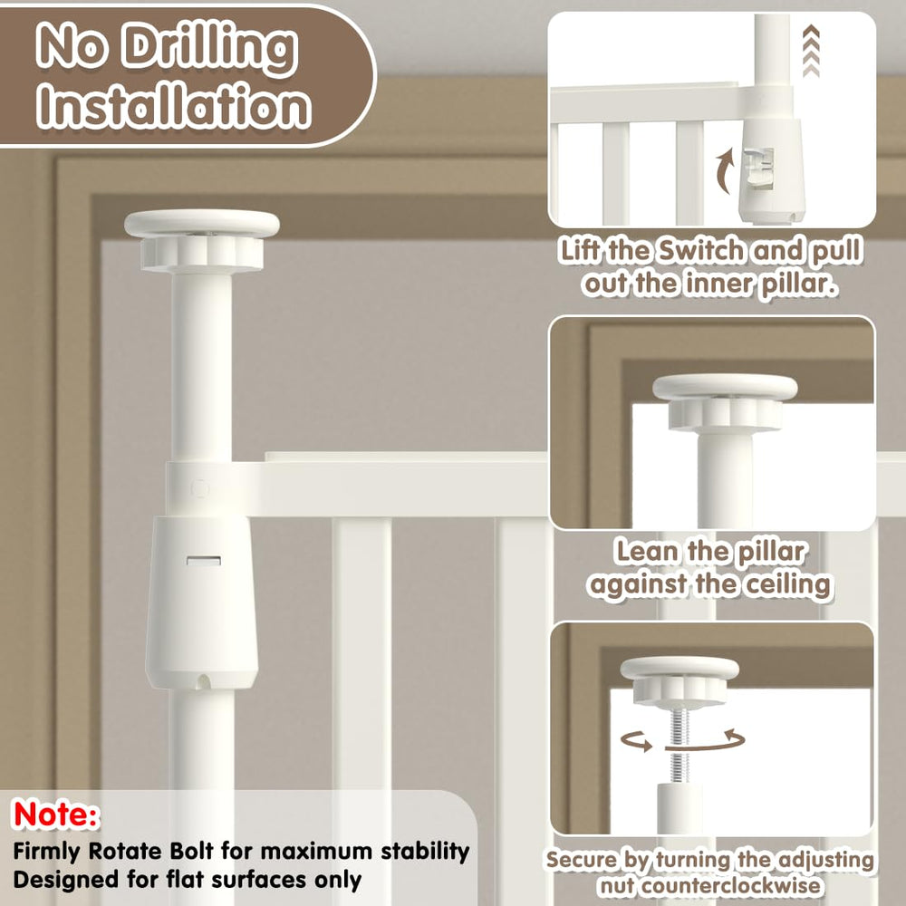 THEYFIRST adjustable width range fits 34–36 inch openings for versatile placement.
