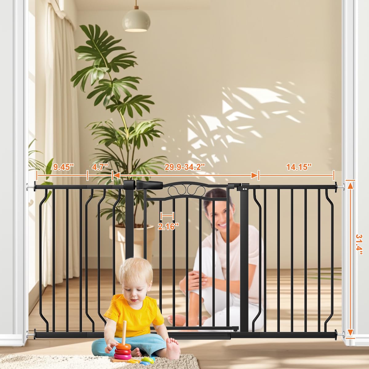 Stairs and doorways solved with a wide gate.