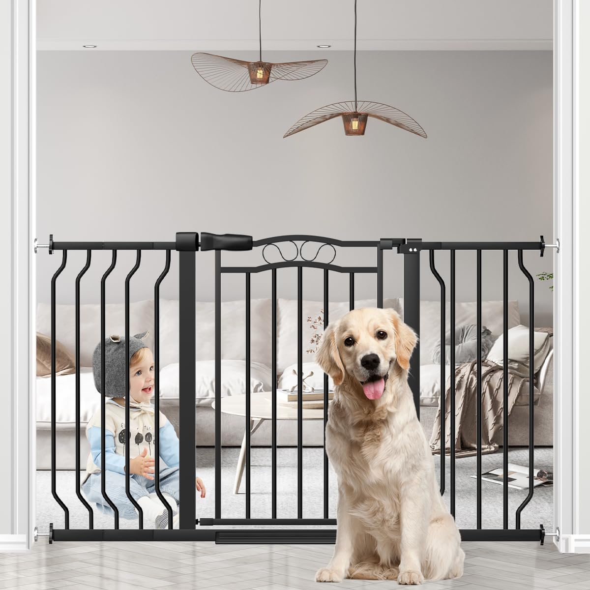 THEYFIRST black finish blends with decor while marking a safety boundary