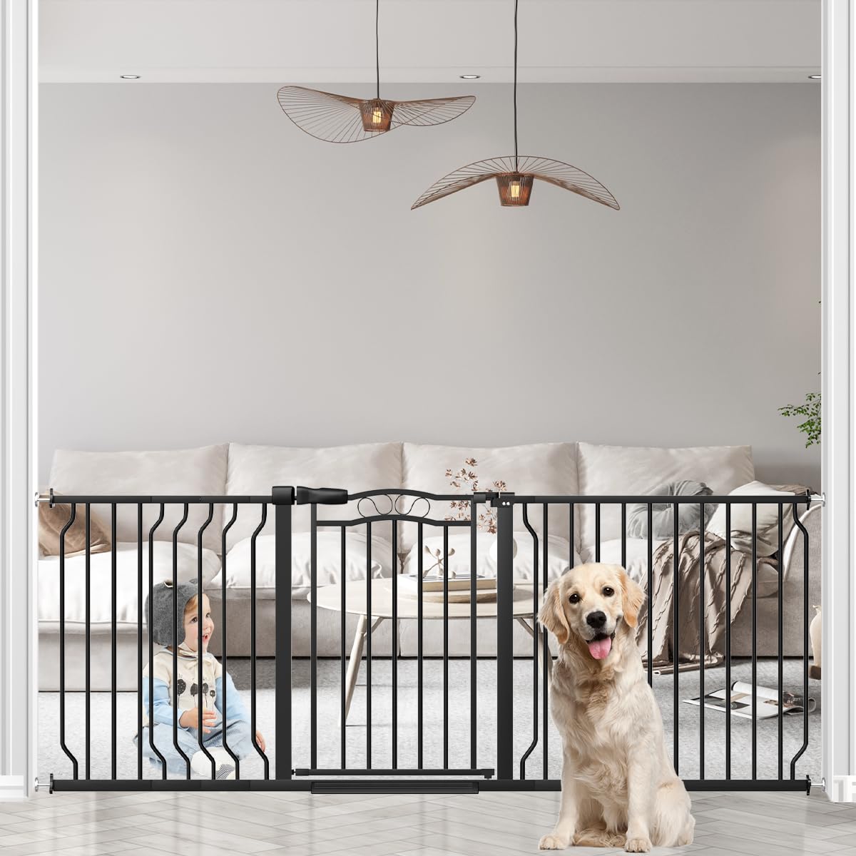 THEYFIRST durable metal baby gate designed for heavy daily use