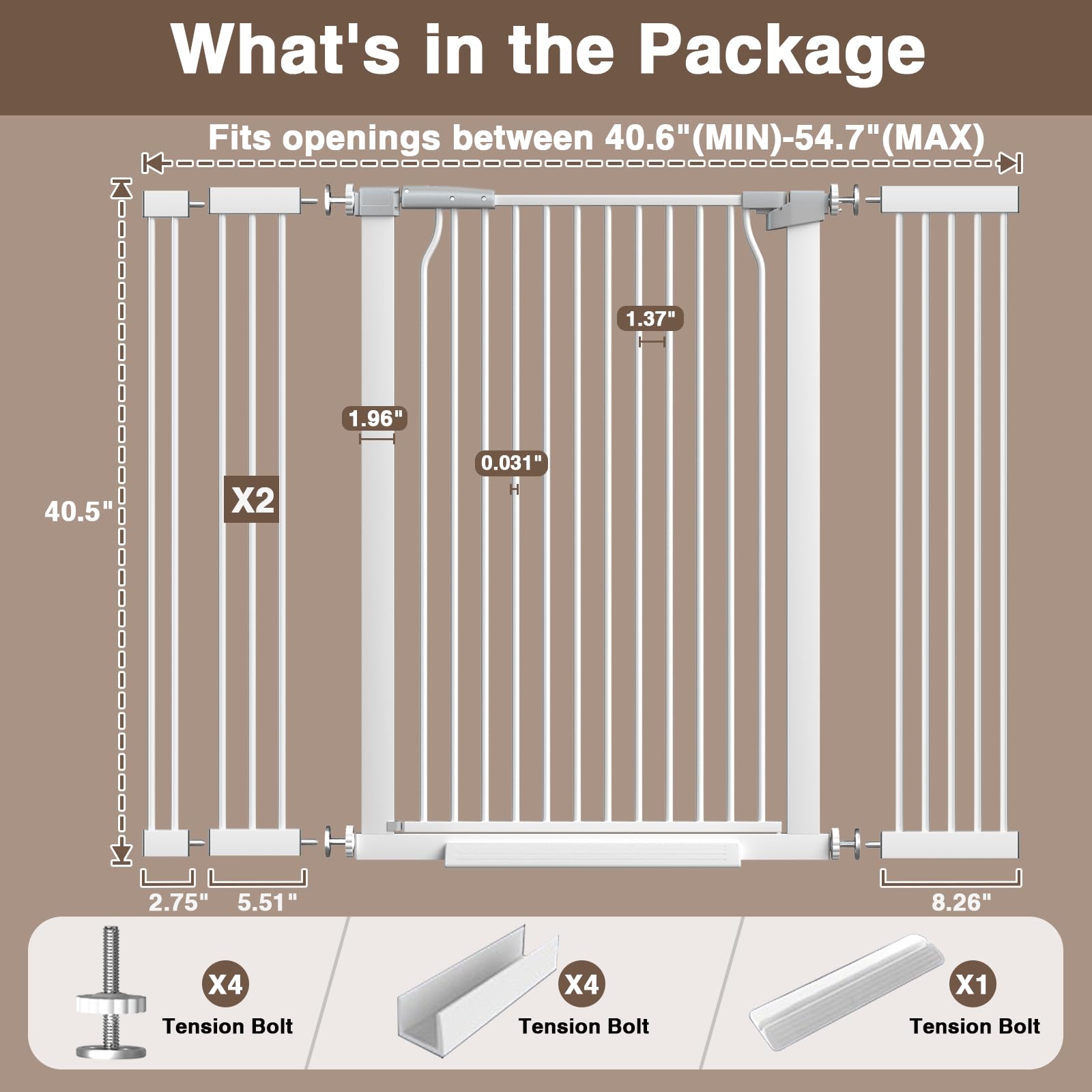 Easy installation without drilling shown on a doorway frame