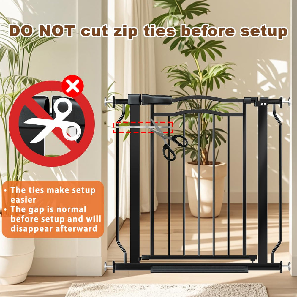Rugged metal frame with black finish on THEYFIRST gate.