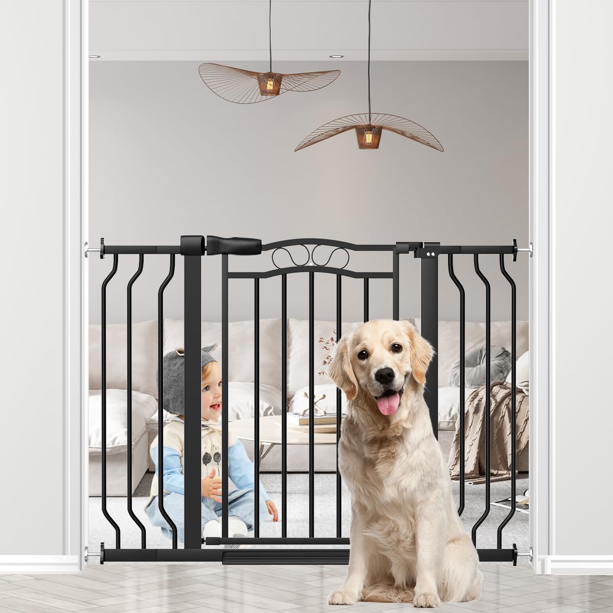 No-drilling installation of THEYFIRST gate with pressure mounts.