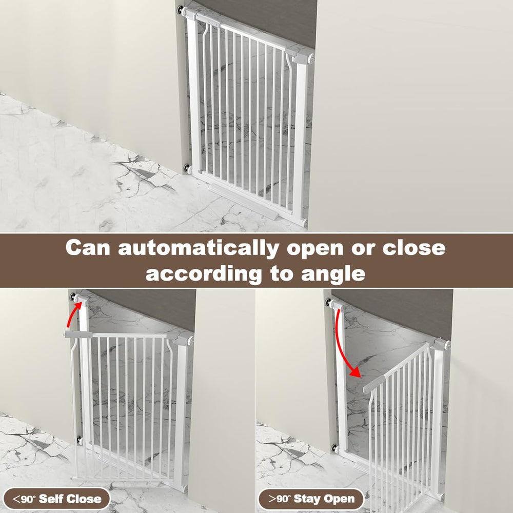 THEYFIRST secure spring-loaded latch keeps the gate closed when not in use.