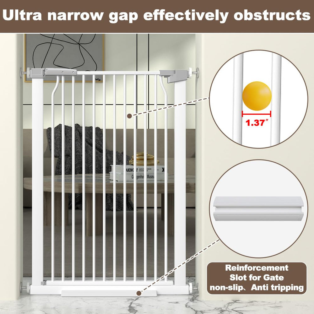 THEYFIRST white metal gate blends with indoor décor.