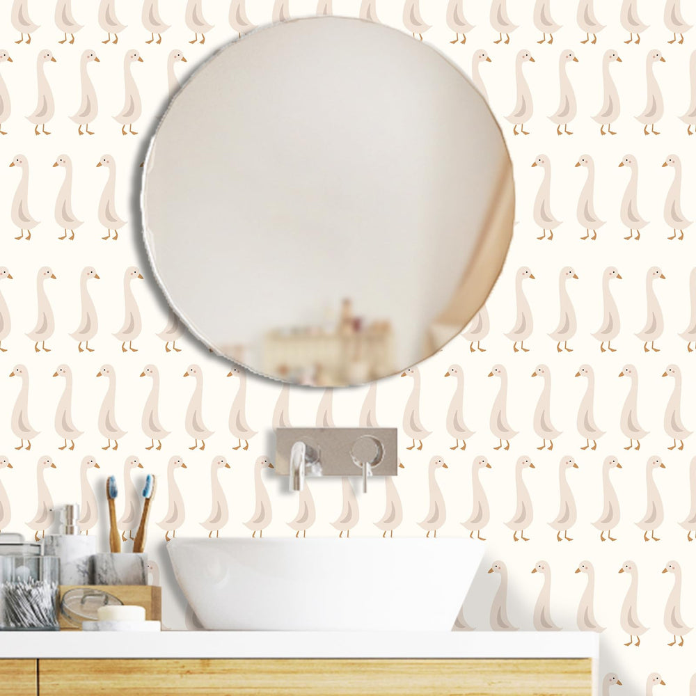THEYGE baby room goose decor brings soft charm to a nursery