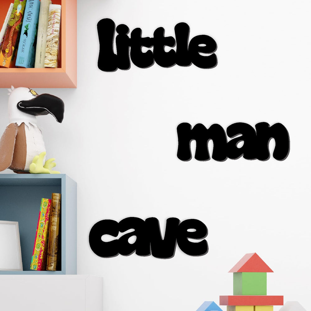 THEYGE Little Man Cave sign wood wall decor cozy focal point in boys rooms