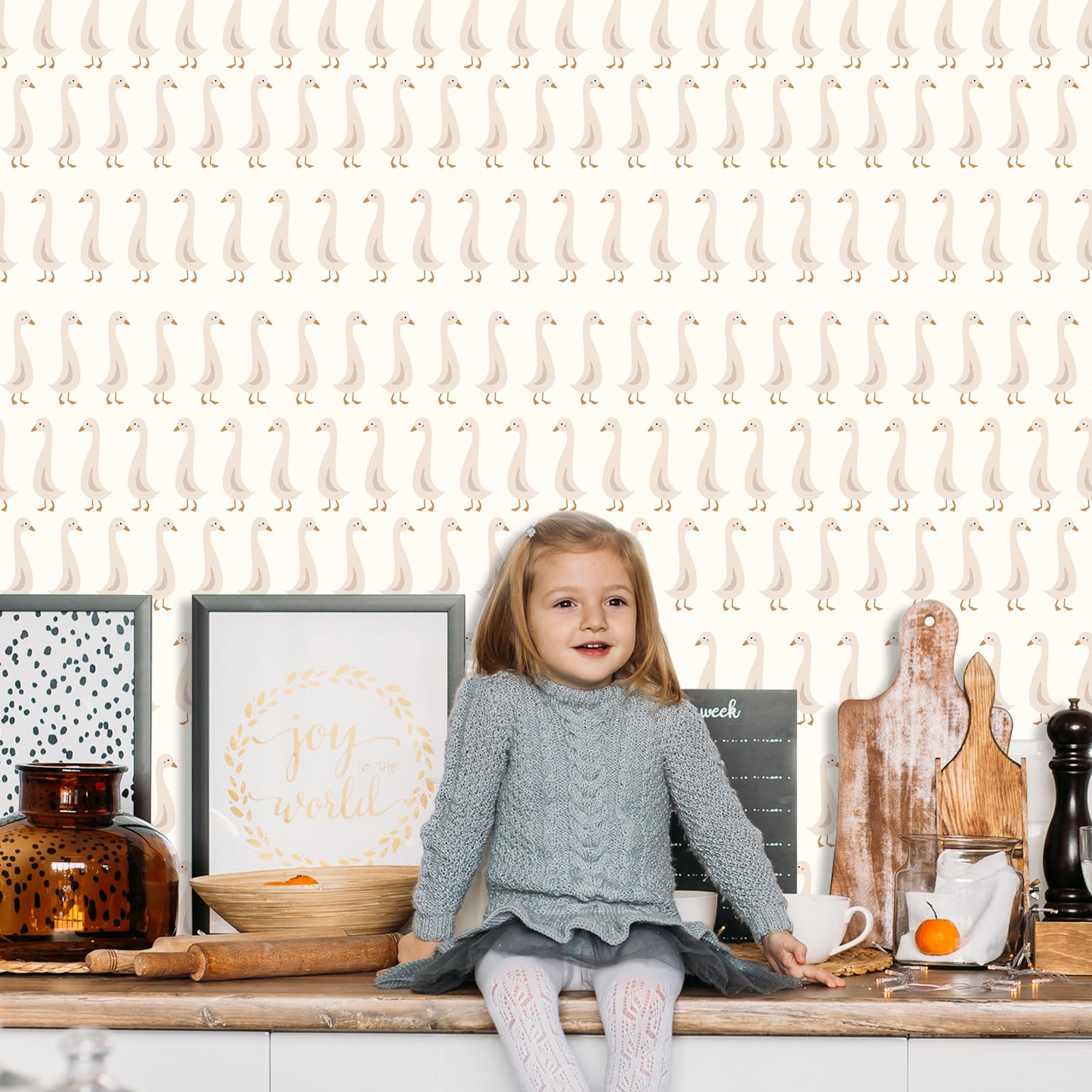 THEYGE peel-and-stick geese decor for quick, damage-free removal