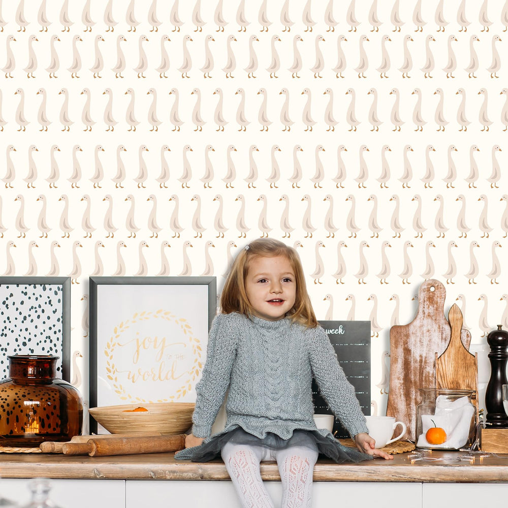 THEYGE peel-and-stick geese decor for quick, damage-free removal