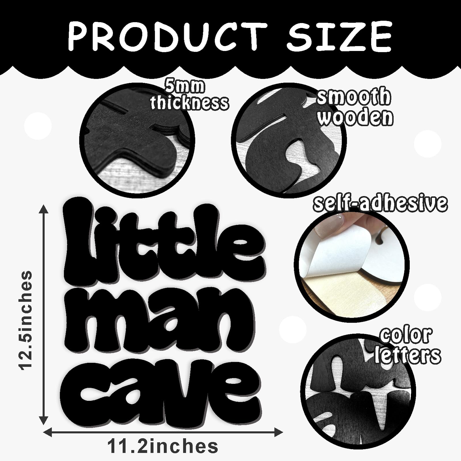 THEYGE Peel-stick wood wall sign easy installation without wall damage