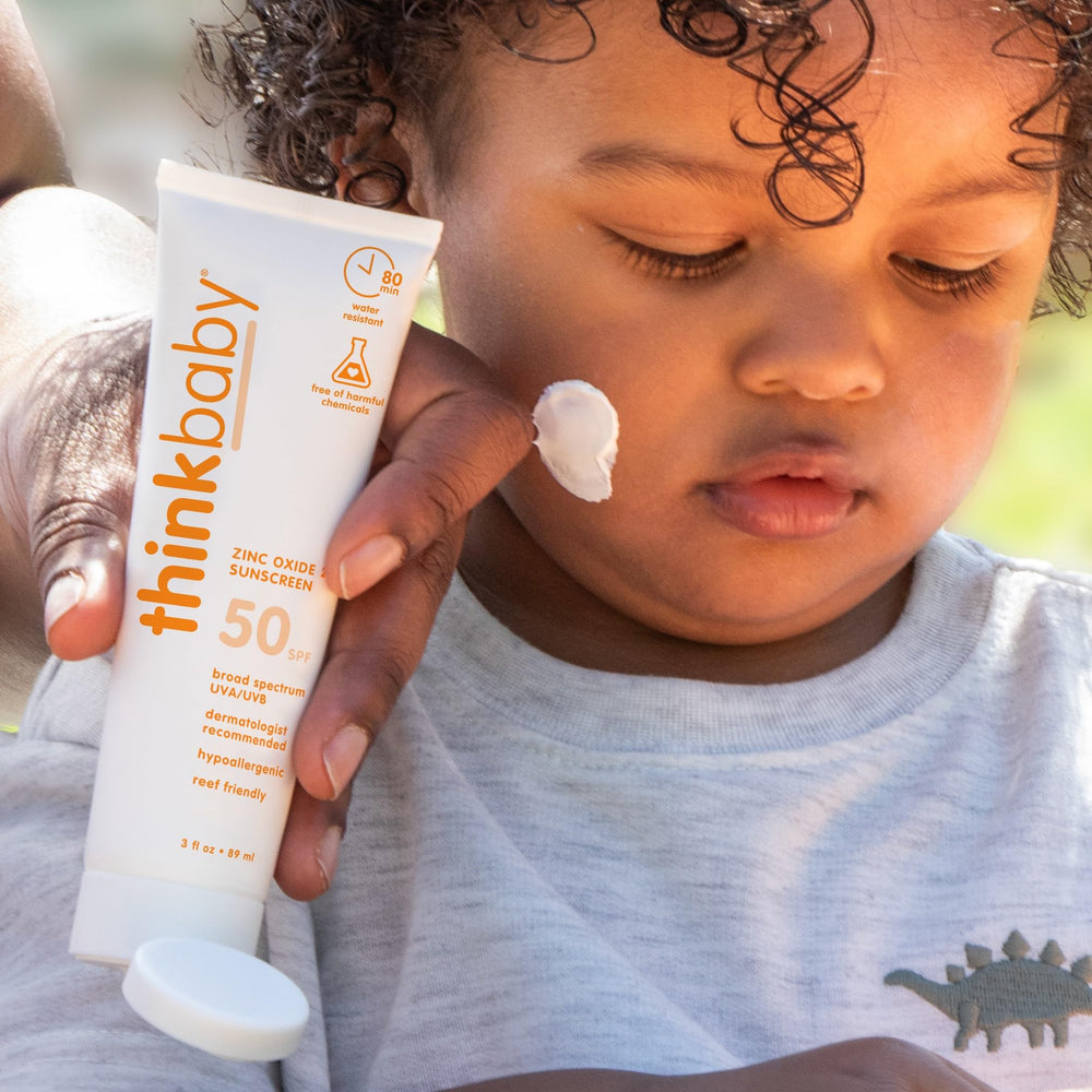 Thinkbaby used during an outdoor family activity to stay protected.