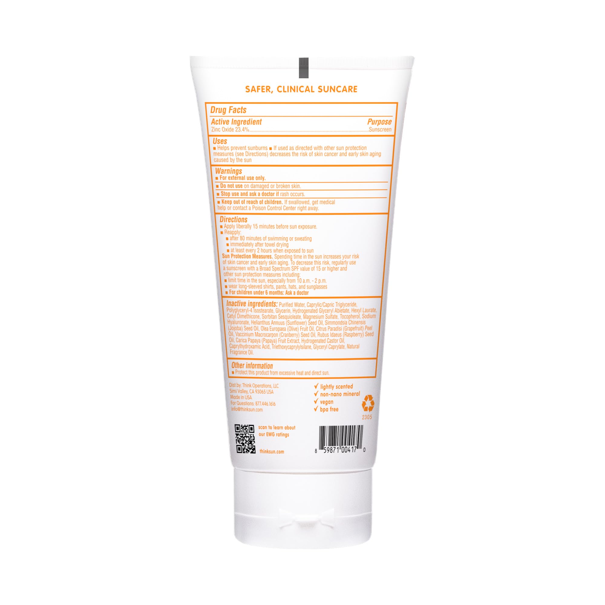 Thinkbaby SPF 50+ in use during swimming for water resistance.