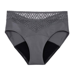 THINX Comfort Stretch Hip Huggers slate lace detail for all-day comfort and protection