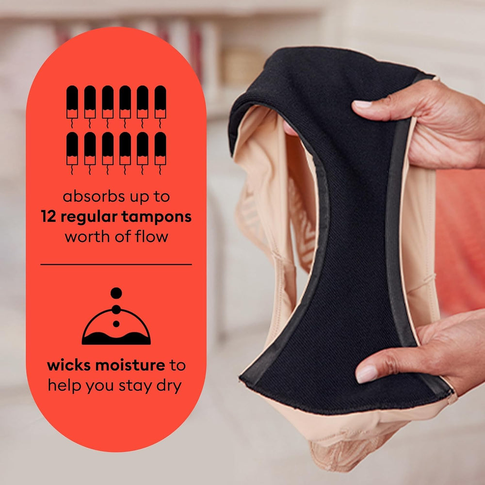 Stretchy fabric texture detail for all-day comfort in THINX underwear.