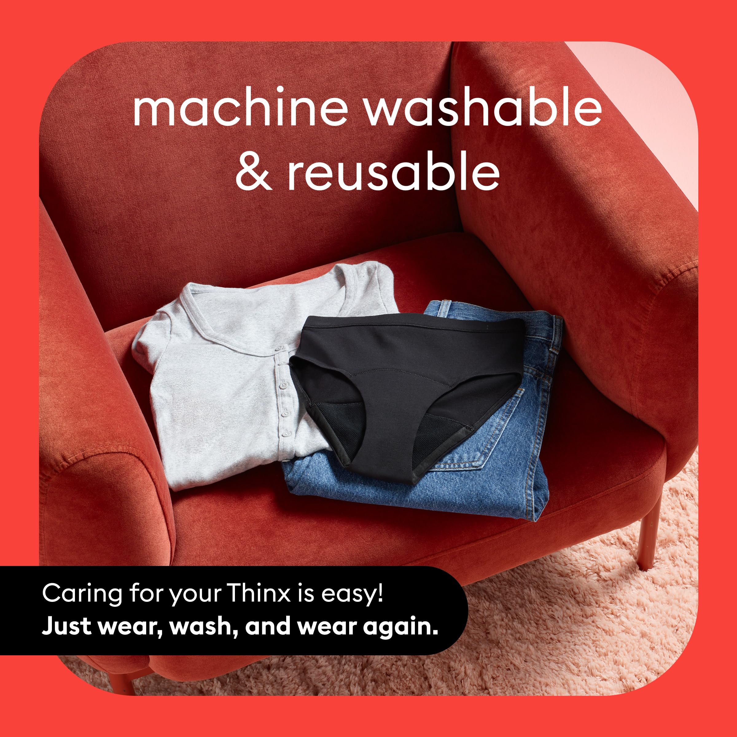 Close-up reveals Thinx leakproof barrier protecting against leaks