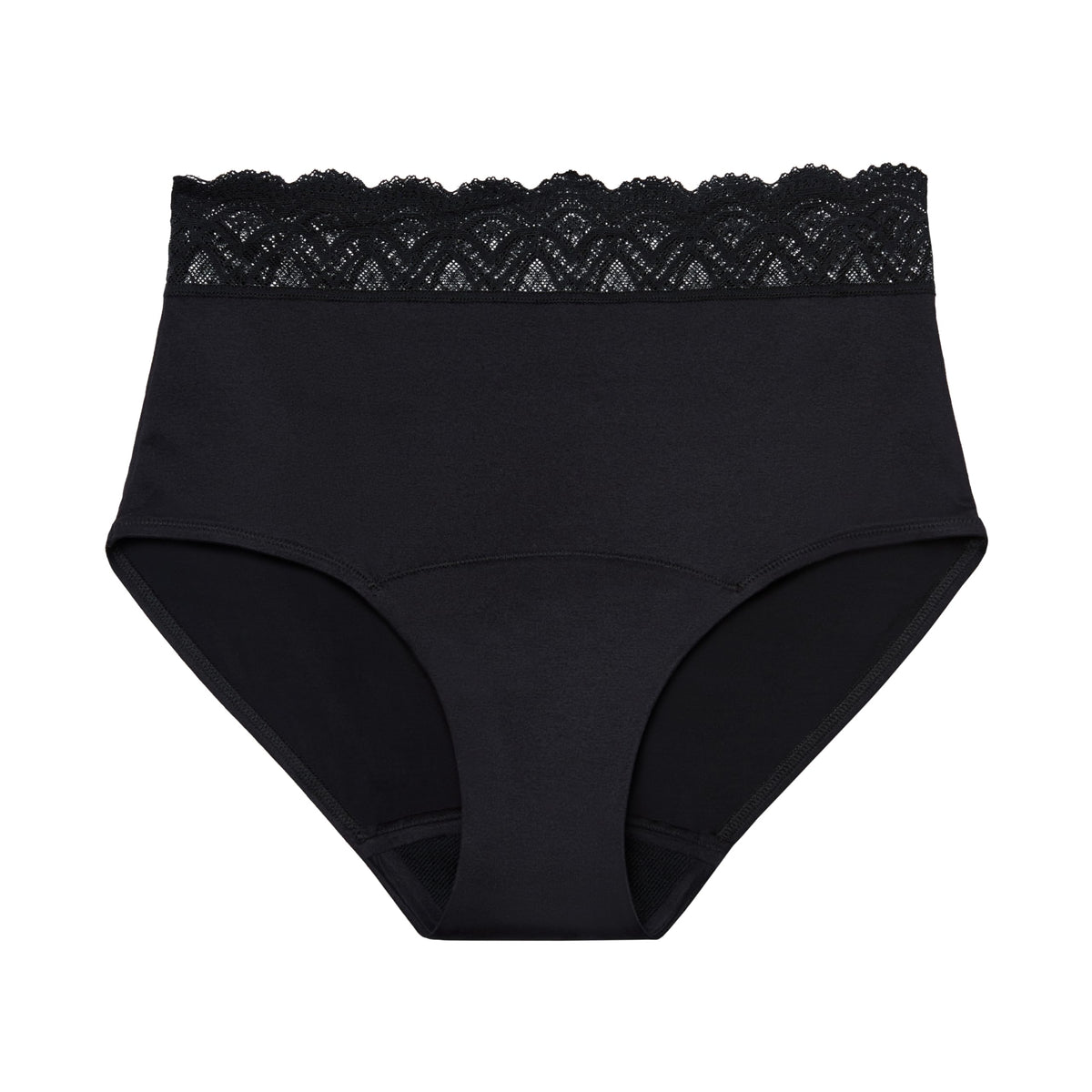 Thinx For All Leaks hi-waist underwear packaging shows reusable design for daily wear.
