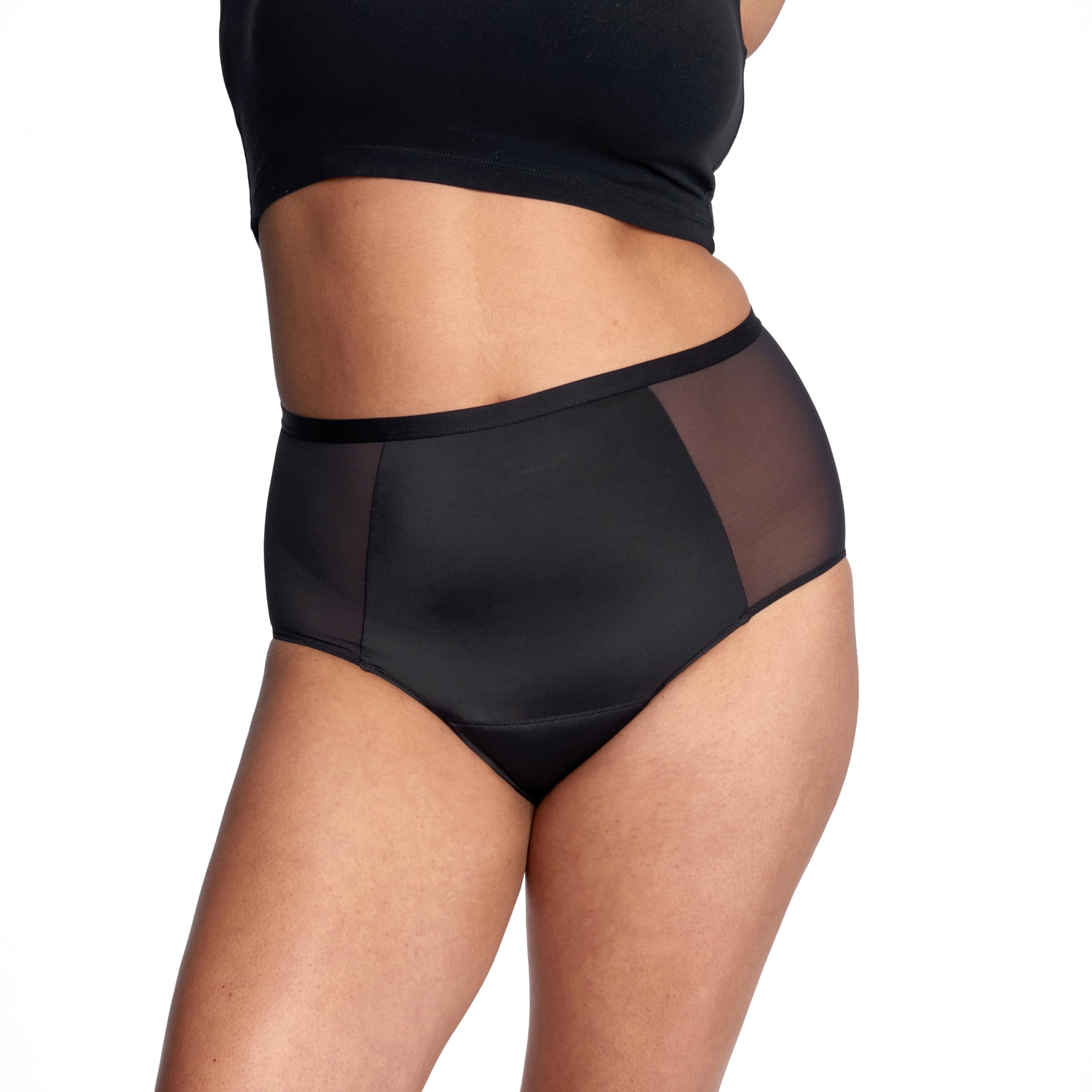 Thinx hazelnut hi-waist underwear back view highlighting silhouette and protection