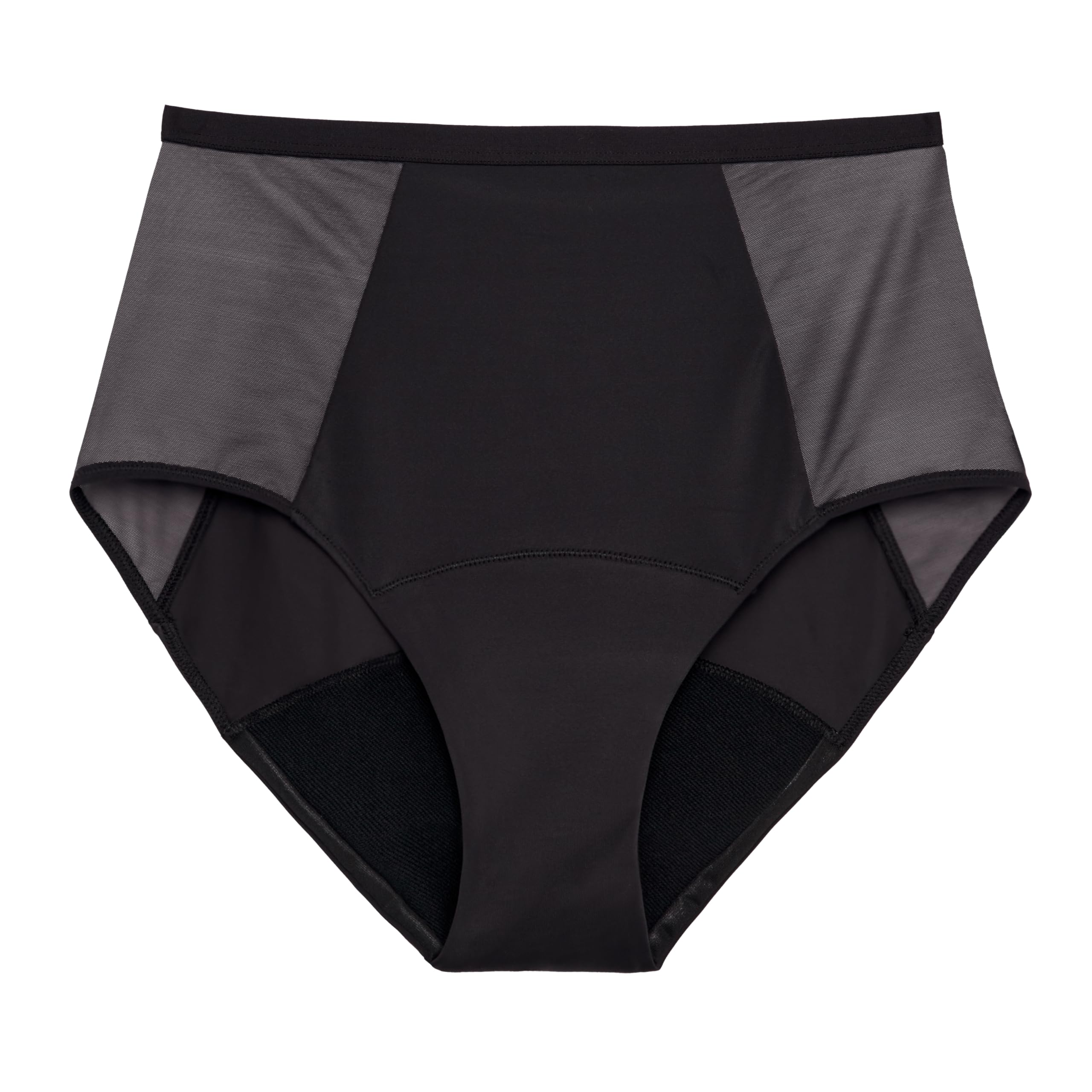 Thinx hazelnut hi-waist underwear front view with discreet leak protection
