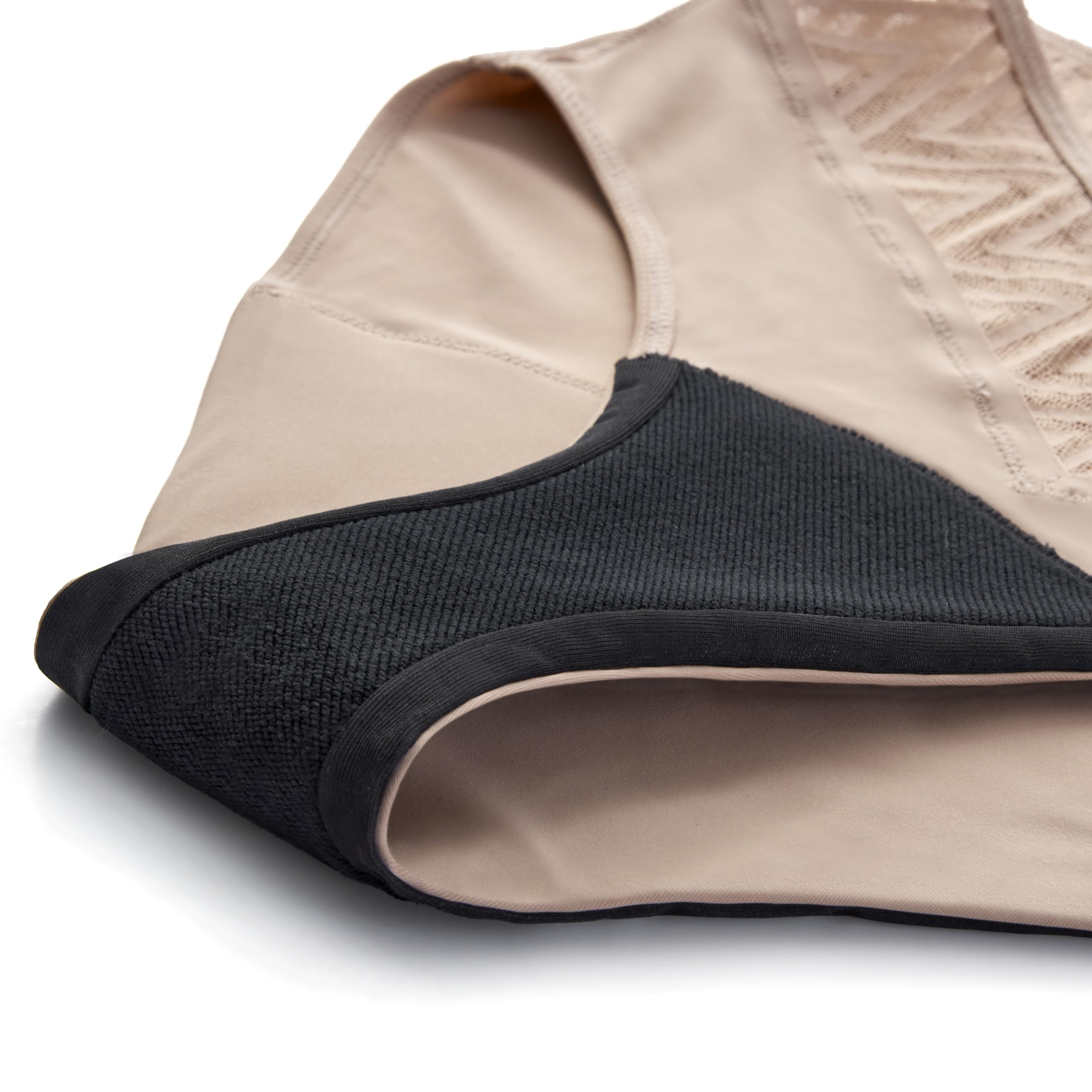 THINX LeakSafe barrier graphic illustrating all-day leak protection