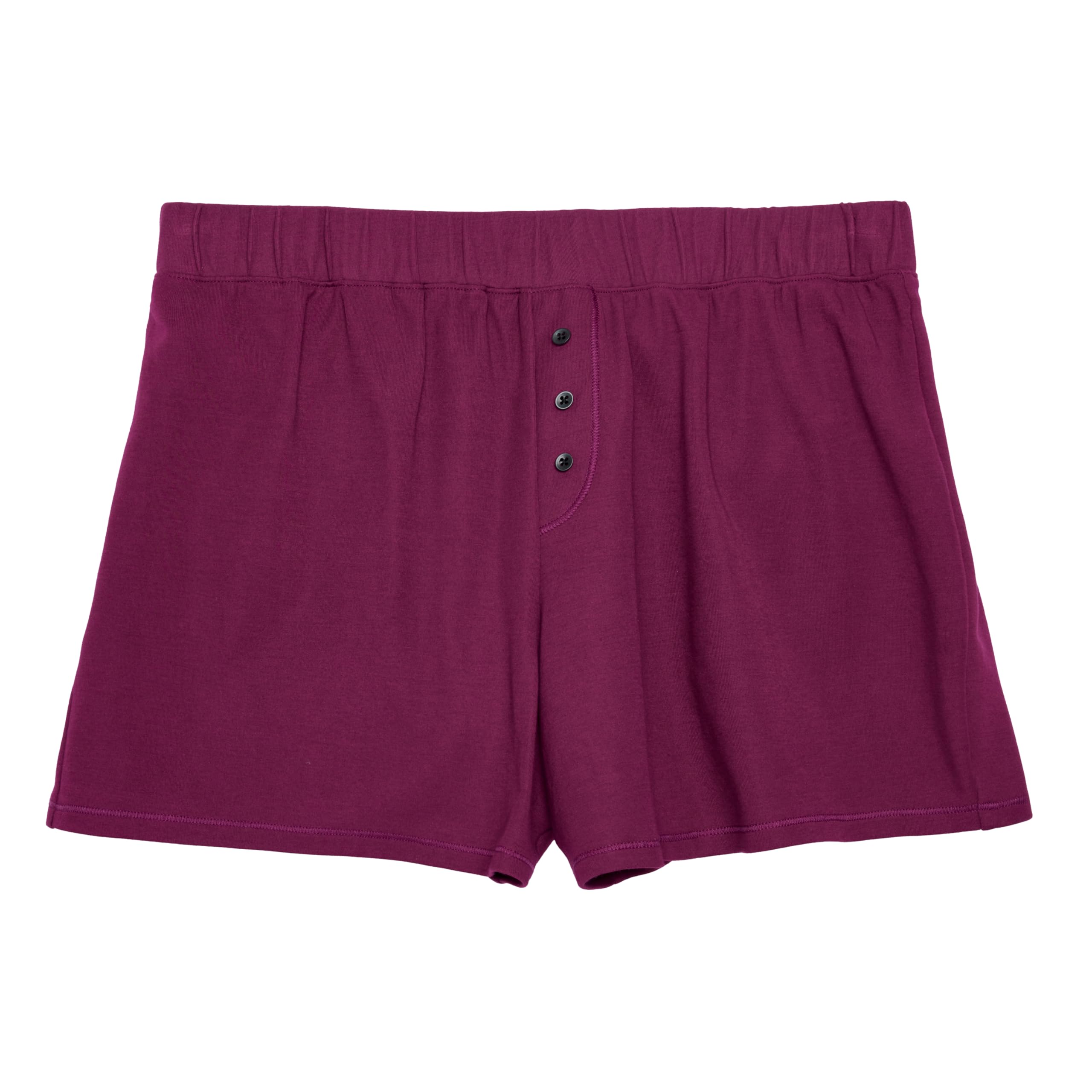 Thinx Overnight Sleep-Shorts plum packaging show leakproof protection for overnight comfort.