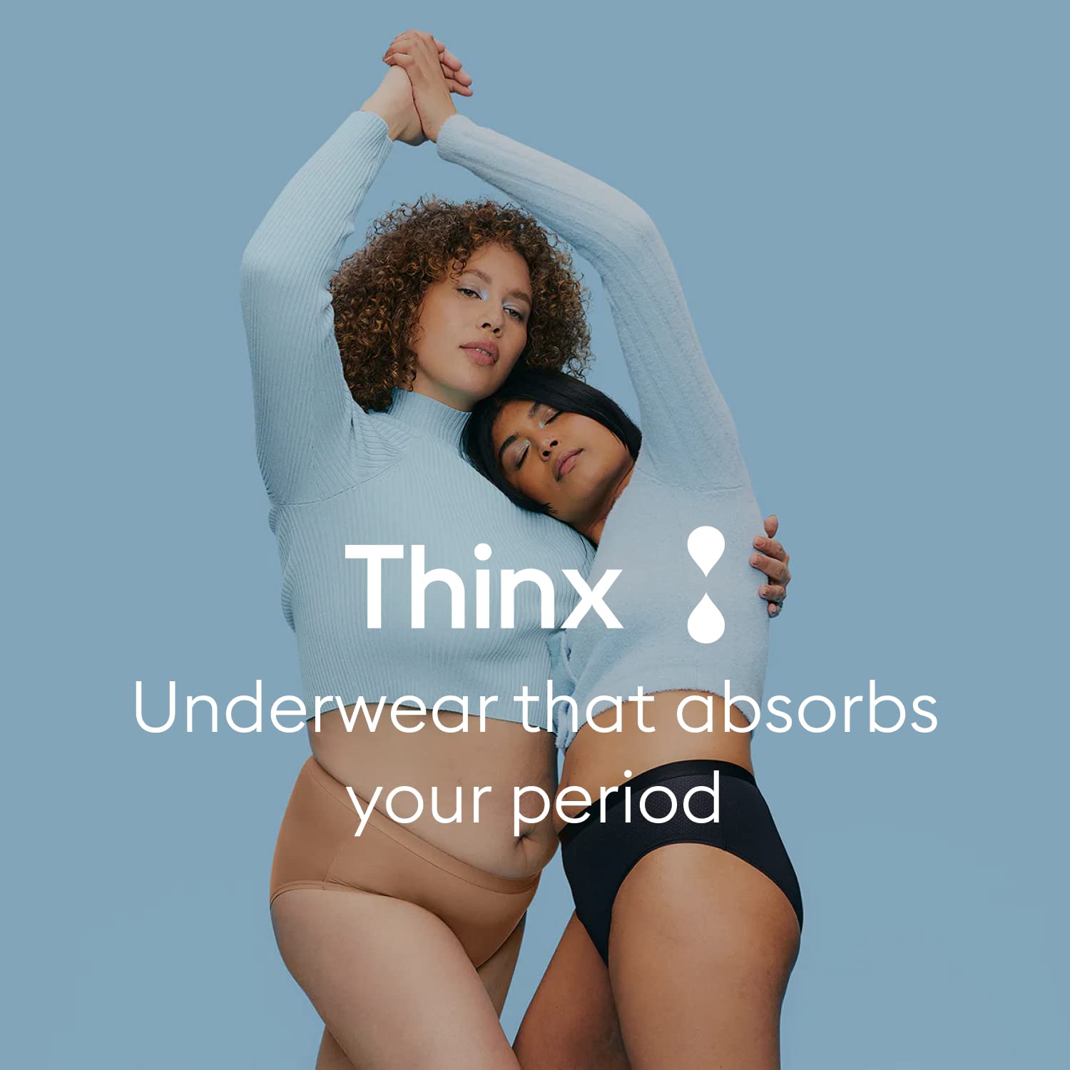 Thinx thong period underwear grey easy-care design for machine wash.
