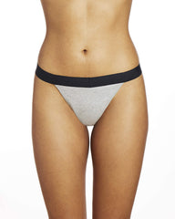 Thinx thong period underwear in grey with built-in leak protection for a dry feel.