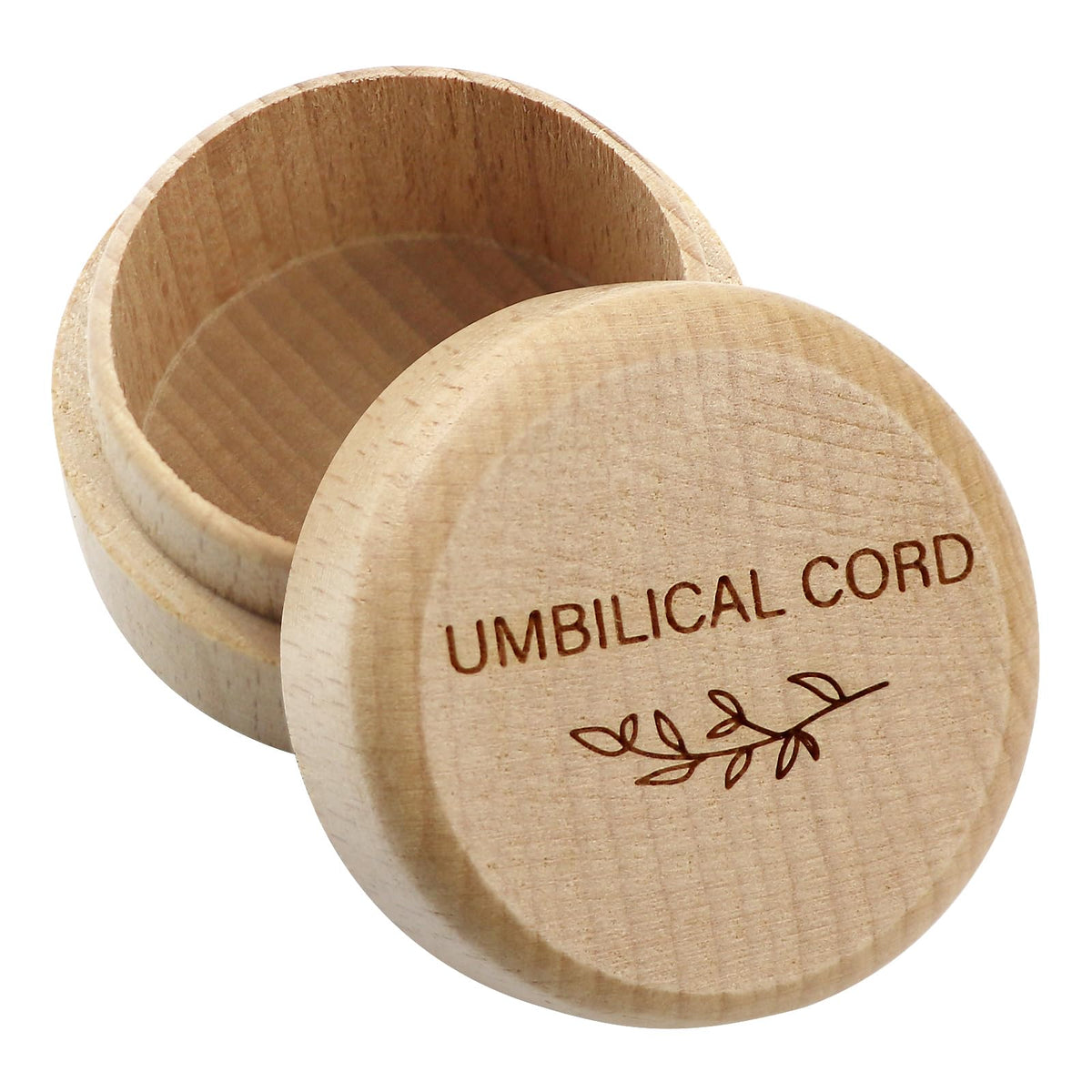 Thootyriaf modern wooden memorial box, top view, keeps precious umbilical cord safe.