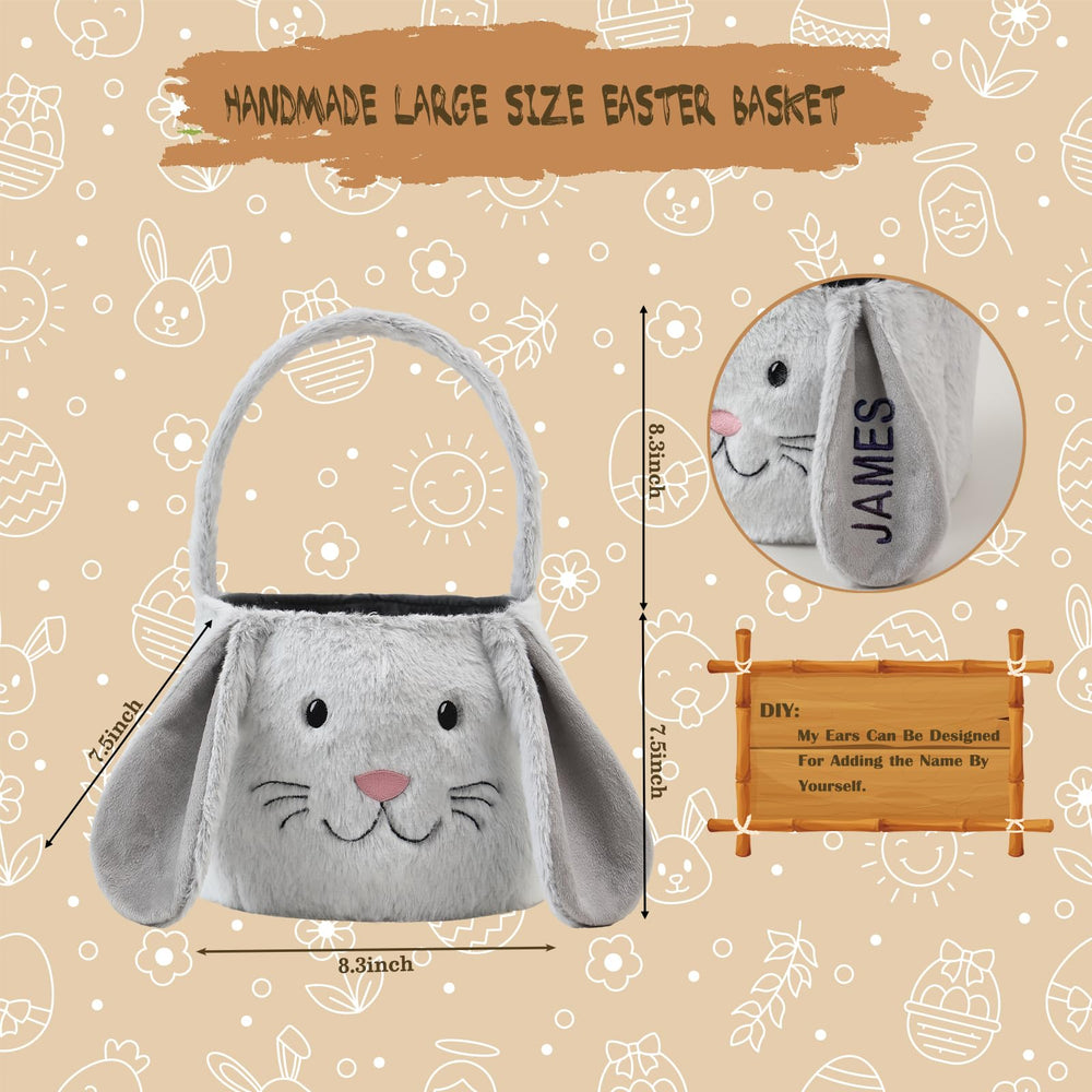 THOVSMOON bunny ears detail highlights soft texture and grey-white color.