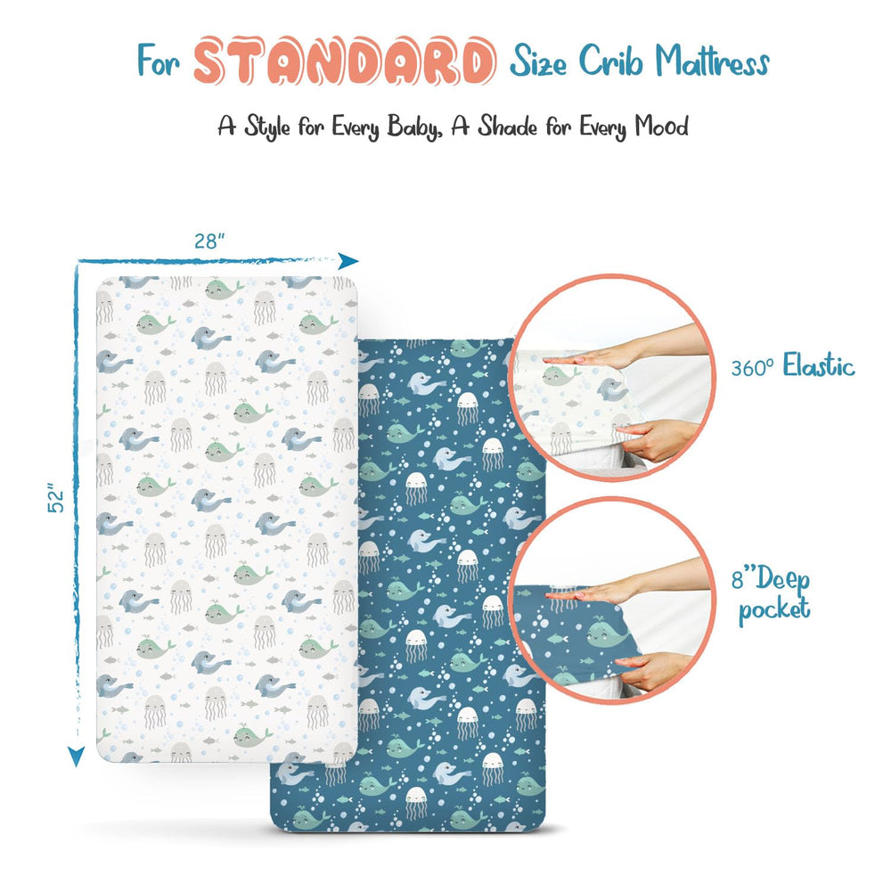 Threadmill machine washable crib sheets for easy cleaning