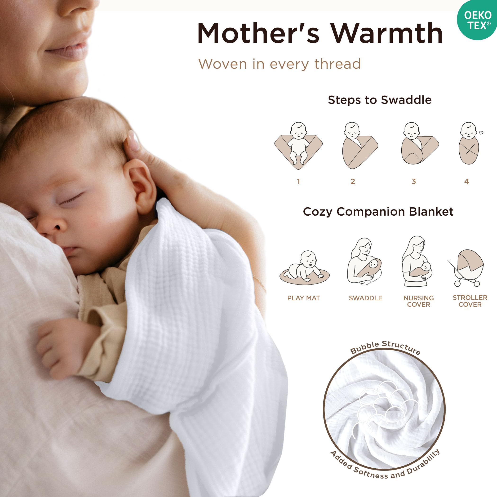 Threadmill Muslin Baby Blanket with breathable-cotton look for comfortable warmth